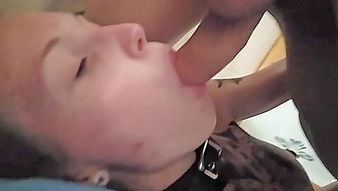 Cute trans friend fucks his tattooed friend in deep throat