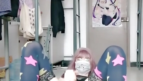 Busty asian shemale with a sexy body fucks in her bed