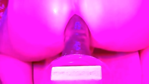 Amateur blonde with natural tits uses toys in pussy