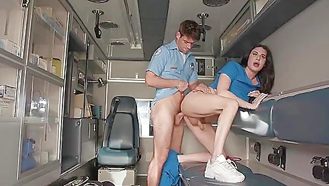 A big ass blonde nurse gets anally fucked in the kitchen