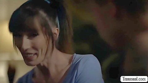 Tattooed girl has a hard cock for a fuck in her hole