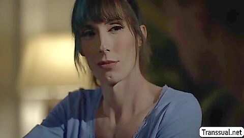 Transvestite girl with tattoo on her pussy gets anal stuffed