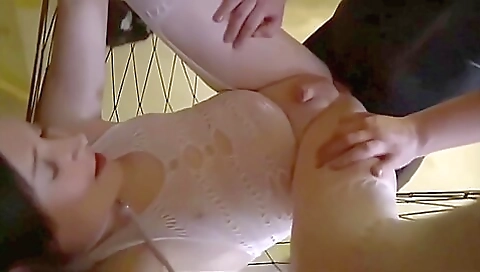 Busty brunette gets anal pounded by the red-haired tranny